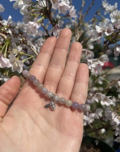 Stosa Lavender Jade Diffuser Bracelet 6mm W/ Bee Charm